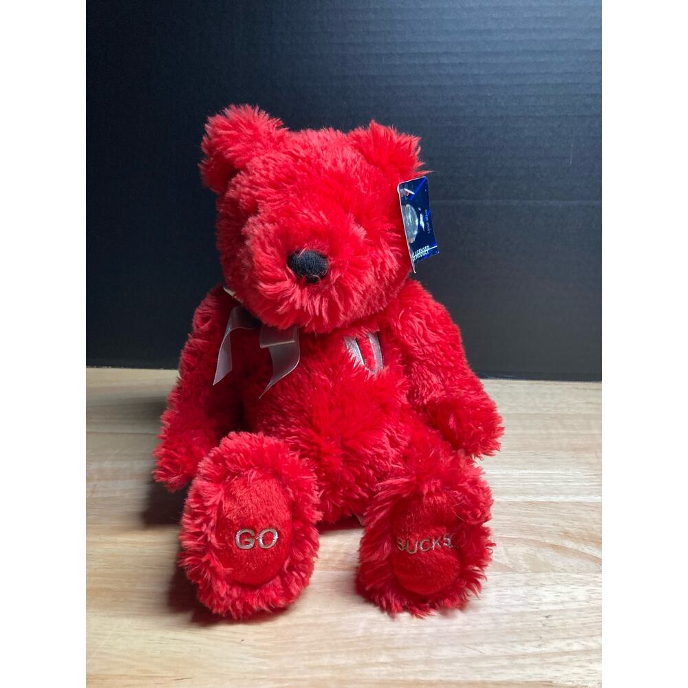 Buckeyes Ohio State Red Plush Bear by Market Identity .  Pre-Owned w/tags